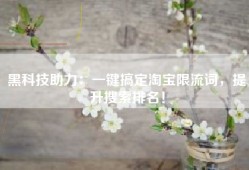 黑科技助力：一键搞定淘宝限流词，提升搜索排名！