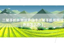 三星手机听筒没声音（三星手机听筒没声音怎么办）