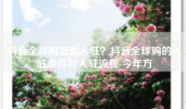 抖音全球购怎么入驻？抖音全球购的入驻条件和入驻流程 今年方