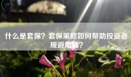 什么是套保？套保策略如何帮助投资者规避风险？
