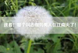 速看！那个叫志刚的男人在江南火了！