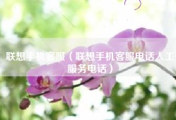 联想手机客服（联想手机客服电话人工服务电话）