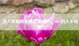 五大隐藏的百度搜索技巧，90%的人不知道！