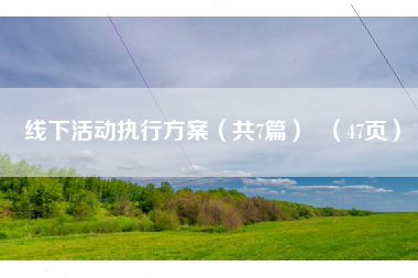 线下活动执行方案（共7篇）  （47页）