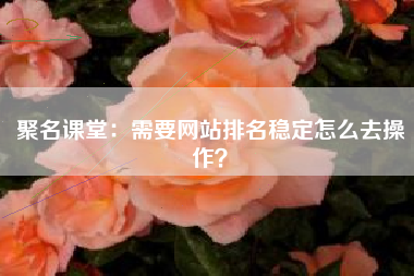 聚名课堂：需要网站排名稳定怎么去操作？