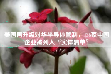 美国再升级对华半导体管制，136家中国企业被列入“实体清单”