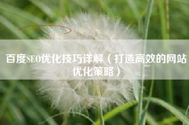 百度SEO优化技巧详解（打造高效的网站优化策略）