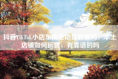 抖音TikTok小店东南亚地区好做吗，本土店铺如何运营，有靠谱的吗