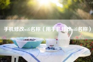 手机修改wifi名称（用手机修改wifi名称）